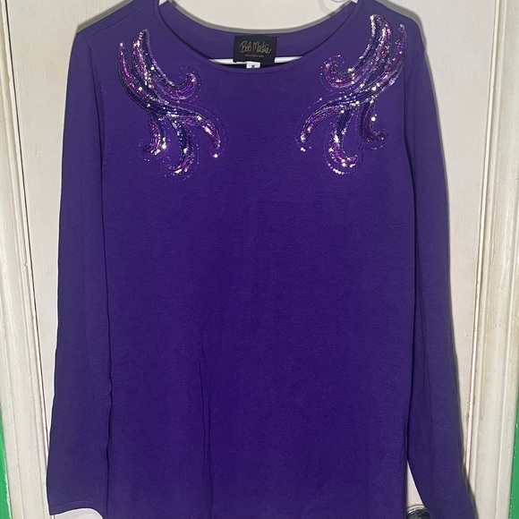 Bob Mackie Purple Embellished Sweater - Picture 7 of 7